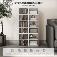HOMCOM Set of Two 102 CD Storage Units - High Gloss White(m-4)