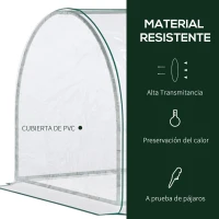 Outsunny Invernadero de Exterior 200x100x80 cm Invernadero de Jardín Tipo Túnel con Marco de Acero y Cubierta de PVC Invernadero Pequeño para Cultivo de Plantas Tomates Transparente(m-4)