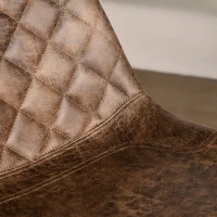 HOMCOM Set Of 2 Bar Stools Vintage Microfiber Cloth Tub Seats Padded Comfortable Steel Frame Footrest Quilted Home Bar Cafe Kitchen Chair Stylish Brown(m-8)