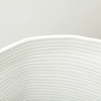 HOMCOM 36L Cotton Rope Laundry Basket, with Handles - Cream White(m-9)