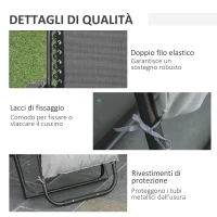 Outsunny Sedia Sdraio Pieghevole da Giardino con Schienale Reclinabile e Materassino, 90x65x110cm(m-7)