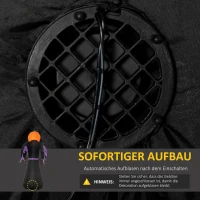 HOMCOM 210 cm Aufblasbar Kürbisgeist, Halloween Horror Deko mit LED Beleuchtung, Halloween-Dekoration, Wasserdichte Luftfigur, Polyester, für Indoor, Outdoor(m-6)