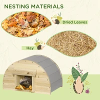 PawHut Hedgehog House, Small Animal Station, for Gardens - Natural Finish(m-7)