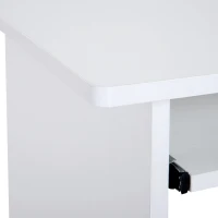 HOMCOM Scrivania Salvaspazio da Casa e Ufficio, Moderna Scrivania per Computer, Porta PC, Ripiano per CPU e Mensola per Tastiera Estraibile in Legno, 80x45x75cm, Bianco(m-8)