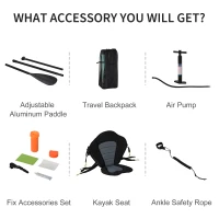 HOMCOM 10.5' x 32" x 6" Inflatable Stand Up Paddle Board, Non-Slip & Ultra-Light Deck SUP with Kayak Seat, Pump, Backpack Bag, and Three Bottom Fins, for Youth Adults Beginner(m-4)