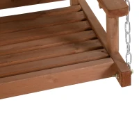 Outsunny Banco Columpio de Jardín de Madera con Dosel Verde 160x120x165 cm Carga 227 kg Balancín para Patio Jardín Terraza Exterior Protección Solar Marrón(m-8)