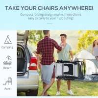 Outsunny Zero Gravity Lounger Chair Set of 2, Folding Reclining Patio Chair with Padded Seat, Cup Holder, Soft Cushion and Headrest for Poolside, Camping, Grey(m-5)