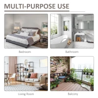 HOMCOM Foldable Bathroom Rack 3-Tier Ladder Shelf Lightweight Storage Organizer Space Saver for Bathroom, Laundry, Balcony(m-7)