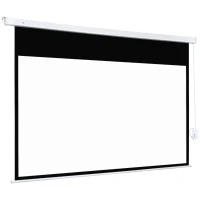 HOMCOM Pantalla de Proyector Eléctrica 100 Pulgadas Pantalla Proyección 16:9 con Mando a Distancia 253x7,5x168 cm Blanco(m-10)