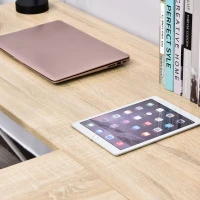 Vinsetto Escritorio en Forma de L Mesa para Oficina Mesa Esquinera con Marco de Metal para Estudio 142x142x76 cm Roble y Blanco(m-8)