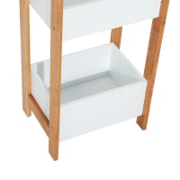 Homcom Etagère de Salle de Bain avec 3 Paniers Blanc 28 x 21 x 74 cm(m-5)
