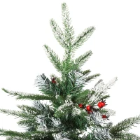 HOMCOM Árbol de Navidad Artificial 150 cm de Altura con 56 Bayas 451 Ramas de PE y PVC Base Plegable y Soporte Metálico Decoración Navideña para Interiores Verde(m-8)