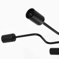 HOMCOM Lampadario a Soffitto Moderno 8 Punti Luce, Illuminazione Design Industriale per Casa e Ufficio, Nero(m-9)