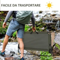 Outsunny Sedia Campeggio Doppia a 2 Posti, Pieghevole con Maniglia e Braccioli, 141x67x80cm, Verde(m-6)