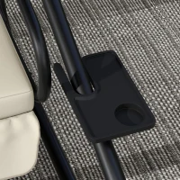 Outsunny Dondolo Letto da Giardino con Tettuccio Regolabile e Vassoi, in Acciaio e Teslin, 200x120x164 cm, Crema(m-8)