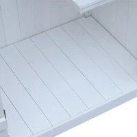 Outsunny Gartenschrank Holz  Gerätehaus Gartenhaus Geräteschuppen Geräteschrank Holzhütte Giebeldach Bitumenpappe Weiß 77,5 x 54,2 x 179,5 cm(m-8)