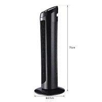 HOMCOM Ventilatore a Torre con Funzione Oscillante, 45W, 3 Modalità, Plastica ABS, 27x27x75cm, Nero(m-3)