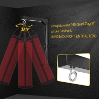 HOMCOM Boxsackhalterung Wandhalterung Boxsack Sandsack Halterung bis 100 kg Tragkraft 60-88cm höhenverstellbar Schwarz(m-6)