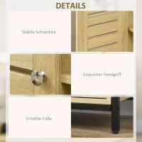 HOMCOM Kommode im Industrie-Design, Sideboard, Küchenschrank, 2 Regale, 2 Schränke, Schwarz + Natur(m-6)