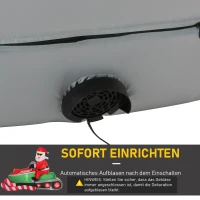 HOMCOM Aufblasbar Weihnachtsmann Schneemann Weihnachtsdeko LED Figur aufblasbar Weihnachtsdeko beleuchtet LED IP44 Polyester Grün+Rot 210 x 110 x 160 cm(m-6)