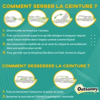 Outsunny Parcours d'obstacles ninja pour enfants 30 accessoires et sac de transport 10 m de slackline bleu noir rouge(m-7)