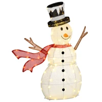 Outsunny 3ft 78 LED Light Outdoor Snowman Decoration, with Accessories(m-11)