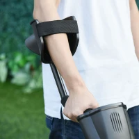 Outsunny Metalldetektor Metallsuchgerät für Profis und Anfänger wasserdicht Ø22 cm Suchspule Alu ABS Schwarz 23 x 22 x 114-135 cm(m-9)