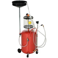 DURHAND Récupérateur d'huile de vidange portable 2-en-1 avec hauteur réglable et vidangeur d'huile pneumatique de 80L(m-11)