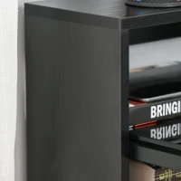 HOMCOM Computertisch im Industrie-Design, 2 Ablagen, Schreibtisch mit Tischplatte aus Glas, Glastisch, Grau + Schwarz(m-7)