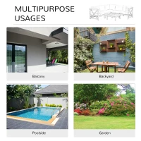 Outsunny 6 PCS Elegant Wood Frame Outdoor Patio Dining Set w/ Cushions Coffee Table Garden Furniture Sofa Comfort Balcony Patio Cream White(m-6)