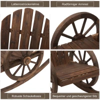 Outsunny Schaukelstuhl Rustikales Design Versiegeltes Massivholz  Wetterbeständig 68 cm x 88 cm x 92 cm(m-6)