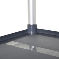 HOMCOM Chariot de service desserte de cuisine à roulettes 3 étagères dim. 88L x 44l x 93H cm alu. polypropylène gris(m-7)