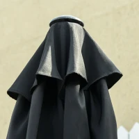 Outsunny Knickschirm Sonnenschirm Gartenschirm Marktschirm mit Handkurbel Alu 180/㎡ Polyester Schwarz ∅2,6 x 2,35 m(m-8)