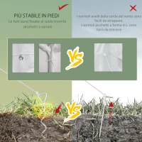 Outsunny Gazebo da Giardino per Feste con 6 Pareti Rimovibili a Zanzariera, 582x295x255cm, Bianco(m-6)