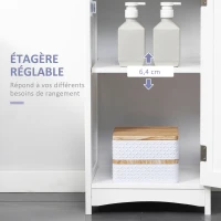 kleankin Meuble colonne de salle de bain avec placard 3 compartiments et tiroir - dim. 34L x 30P x 163H cm - MDF Blanc(m-5)