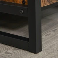 HOMCOM Casier à vin design industriel étagère à bouteilles 9 bouteilles support verres à vin intégré métal noir aspect vieux bois veinage(m-7)