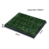 PawHut Inodoro para Perros con Césped Artificial y Bandeja Extraíble Orinal para Entrenamiento de Cachorros 51x63x6 cm Verde(m-3)