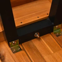 Outsunny Garden 3 Pieces Acacia Wood Picnic Table and 2 Benches Set Dining Trestle Beer Table Patio Outdoor Indoor Furniture(m-9)