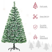 HOMCOM 5FT Indoor Christmas Tree Artificial Decoration Xmas Gift with Metal Stand Branch Tips(m-4)