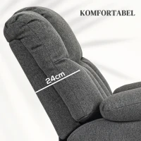 HOMCOM 2-in-1 Relaxsessel mit Liegefunktion, USB-Anschlüsse, Taschenfederkern, Dunkelgrau(m-6)