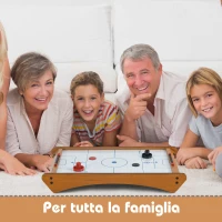 HOMCOM Tavolo Air Hockey Portatile con Ventilatore e Accessori Inclusi (Manopole, Dischetti, Segnapunti) 72.5x40x10.5cm(m-4)