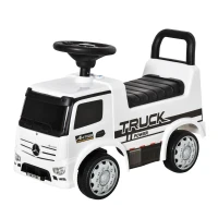 HOMCOM Coche Correpasillos Mercedes ANTOS para Niños de +12 Meses Coche sin Pedales con Bocina Faros Compartimento de Almacenaje Respaldo y Protección Antivuelco 62,5x28,5x45 cm Blanco y Negro(m-11)
