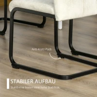 HOMCOM  4er-Set  Esszimmerstühle, Freischwinger, ergonomische Form, Beige 44 cm x 58 cm x 99 cm, Beige(m-5)