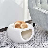 PawHut Maison pour chat panier chat lit chat design contemporain Doonut dim. 48L x 42l x 29H cm polypropylène blanc(m-2)