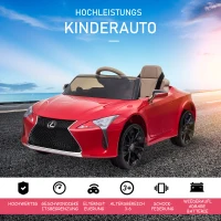 HOMCOM Kinderauto von Lexus Kinderfahrzeug für 3-6 Jahre Elektroauto mit MP3 Musik Rot 106 x 43 x 44 cm(m-4)