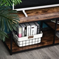 HOMCOM TV Schrank Lowboard TV-Regal im Industrie-Design 3-stufig Spanplatte Natur 120 x B40 x H45 cm(m-9)