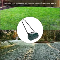Outsunny Rasenwalze Gartenrolle Gartenwalze mit U-Griff 31 cm Durchmesser 30 cm Arbeitsbreit 40 L Wasser-/Sandfüllunge Metall Grün(m-4)