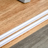 HOMCOM Aparador de Cocina con 2 Puertas Correderas Estantes Ajustables y Patas de Madera 130x40x74,5 cm Natural y Blanco(m-8)