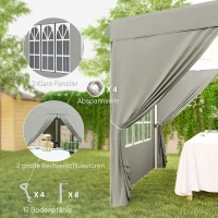 Outsunny 2,5 x 2,5 m Pop-up-Pavillon mit Seitenwänden und Tragetasche, UPF50+ höhenverstellbares Gartenzelt, Hellgrau(m-8)