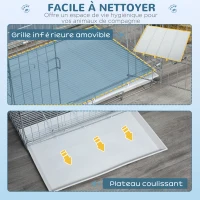 PawHut Cage pour chien pliable en fil métallique avec plateau amovible 1 porte avec serrure 61 x 43 x 50 cm blanc(m-5)